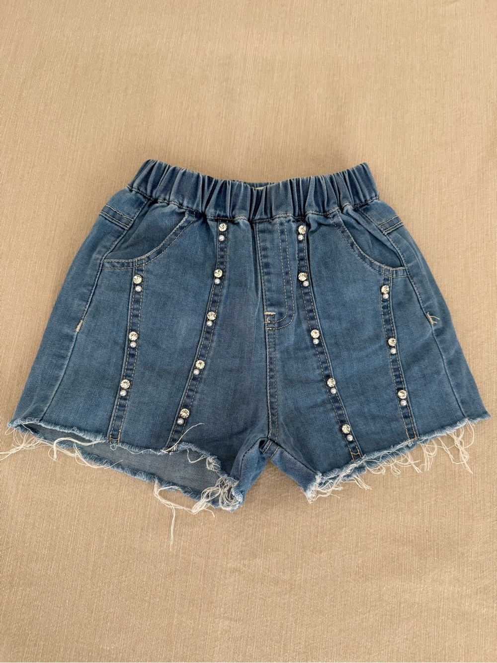 Doe A Dear Studded Denim Shorts